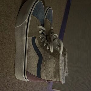 Vans High-Top Sneakers with Blue and Pink Accents